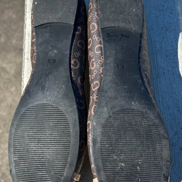 Guess Ballet Flats Chain Metal Logo Size 8.5 - Picture 7 of 9